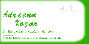 adrienn kozar business card